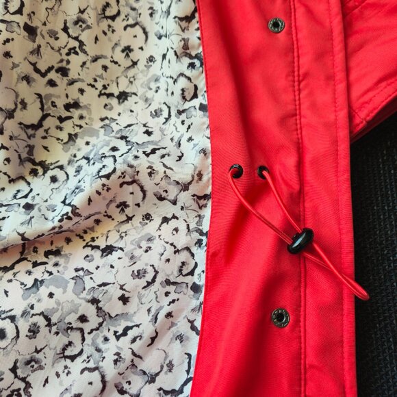 Guess Los Angeles Womens XL red windbreaker adjustable rain jacket full zip hood - Picture 12 of 16
